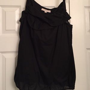 Cute black Loft ruffle tank