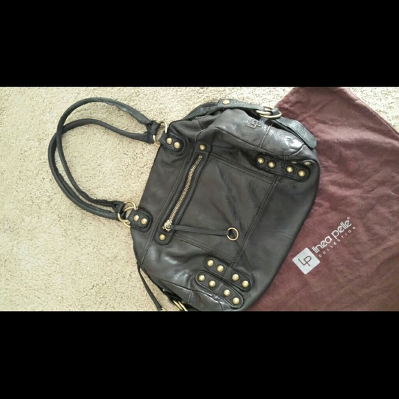 Linea Pelle Black Leather Satchel