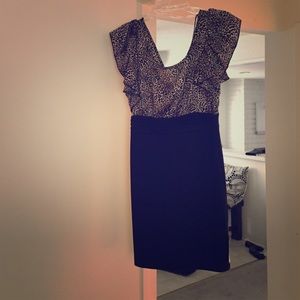 Leopard dress! Cute V back that ties up at the top