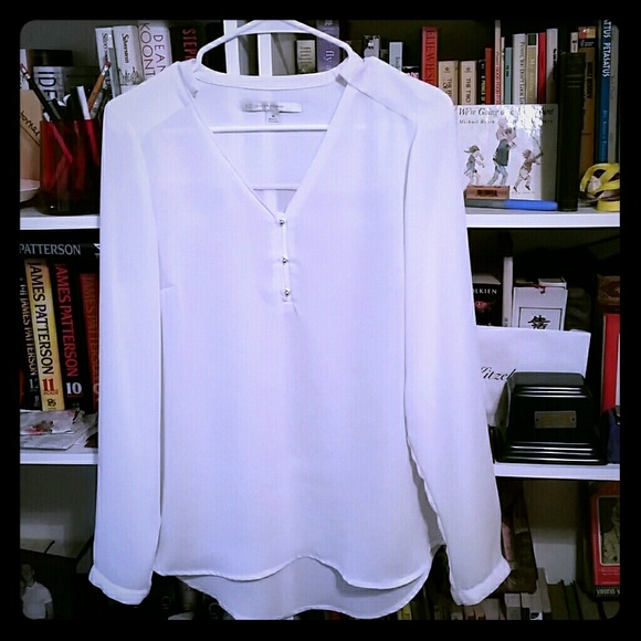 Lauren Conrad sheer long sleeve blouse