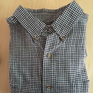 Men's  Navy Blue Chaps Gingham Flannel Shirt