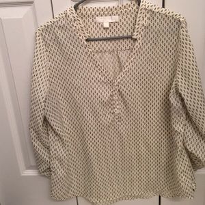 Cute long sleeve cream/black pattern shirt