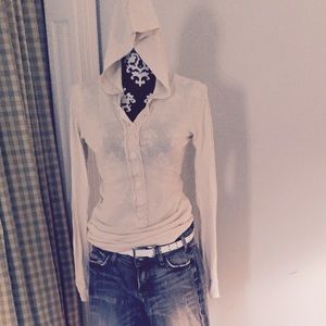 Free People cotton cream hoodie *