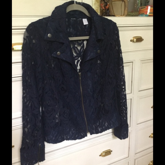 Jackets \u0026 Coats | Navy Lace Jacket 