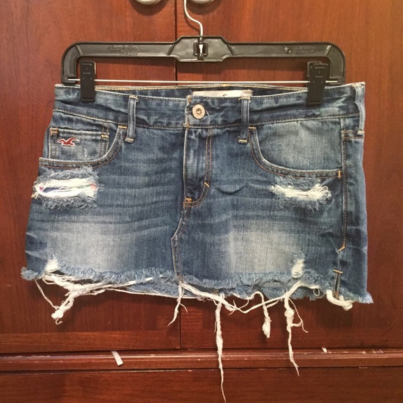 Distressed Jean Skirt
