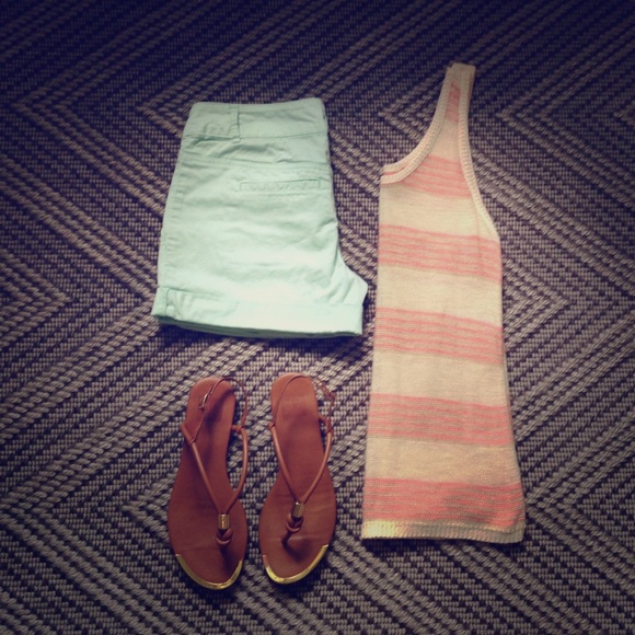 🚫SOLD🚫 Cream and coral striped top
