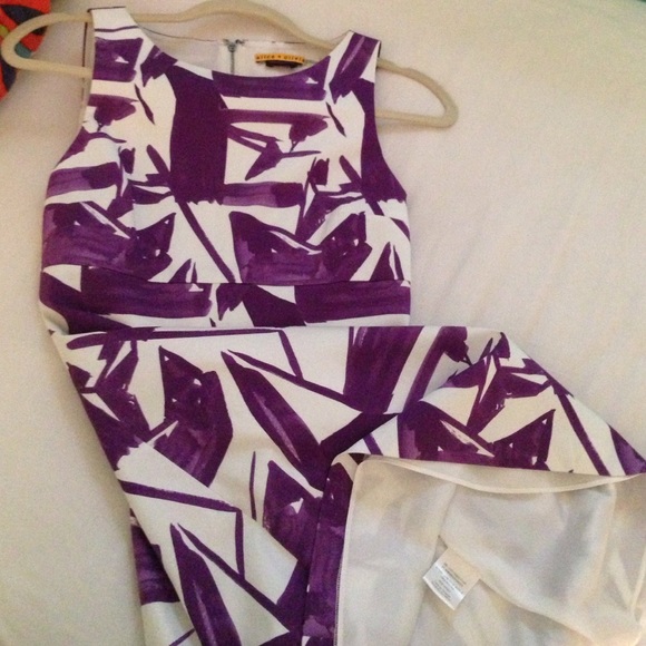 Alice and Olivia Purple Pattern Cocktail Dress - Picture 4 of 4