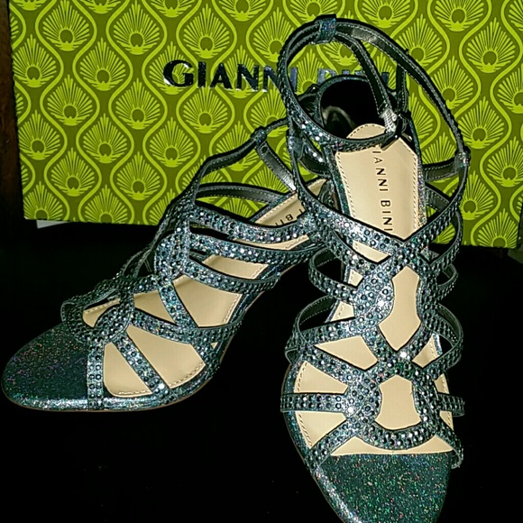 Gianni Bini Bedazzled, Shimmering Silver Heels