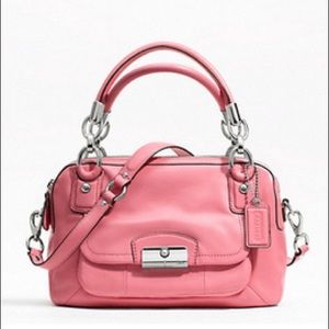 Coach : Pink Kristin leather double zip satchel Coach : Pink Kristin leather double zip satchel