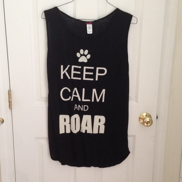 Keep calm and roar new black tank 3X NWT