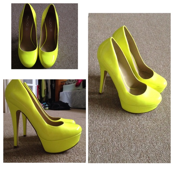 neon yellow heels
