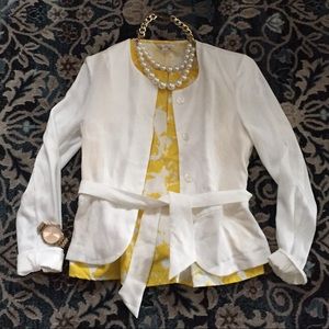 H&M White Linen Blazer