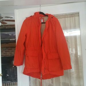 Orange old navy rain coat jacket with liner