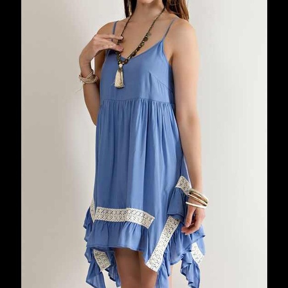 🆕 Simply gorgeous Bohemia Chambray Blue Slipdress - Picture 4 of 4