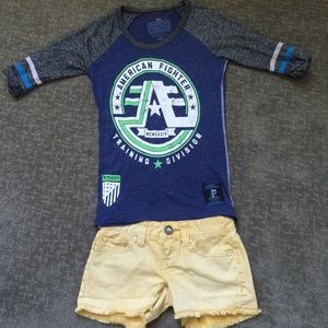 **SOLD**American fighter 3/4 length sleeve T-shirt