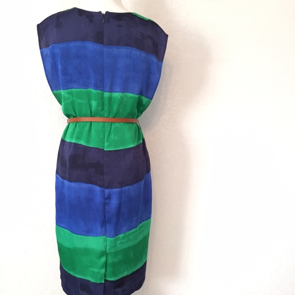 HP | Anne Klein Blue & Green Shift Dress - Picture 3 of 3