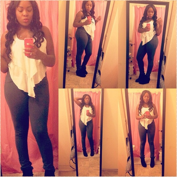 crop ruffle blouse .