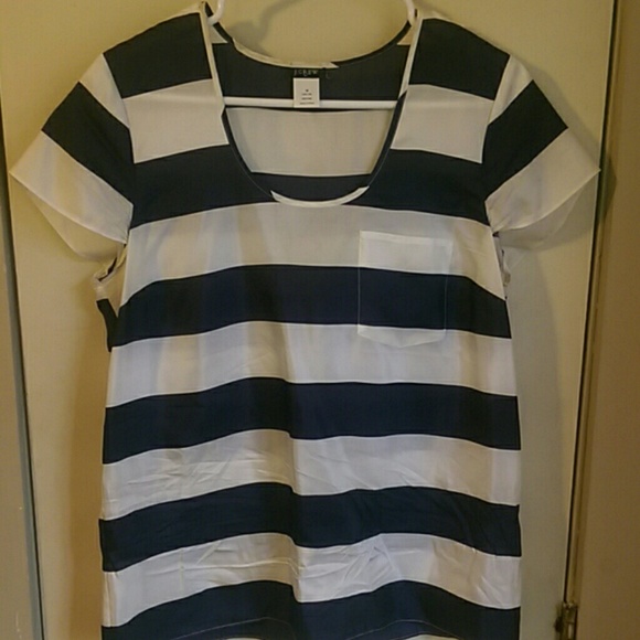 Navy and white stripped J.Crew tee