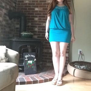 SENT TO THREDUP: Arden B Teal Dress