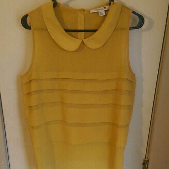 Mustard yellow sleeveless blouse
