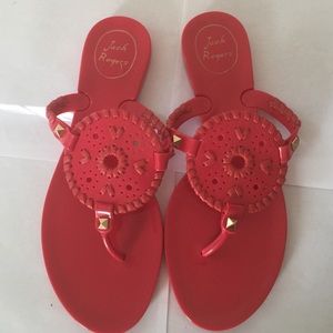 Jack Rogers Coral Jelly Thong Sandals Size 7