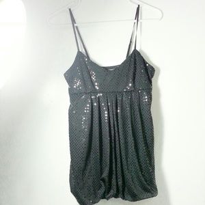 BLACK SUBTLE SPARKLE TOP SMALL 3/4