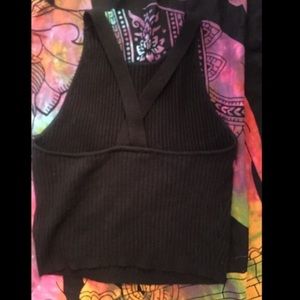 Brandy Melville black knit crop top