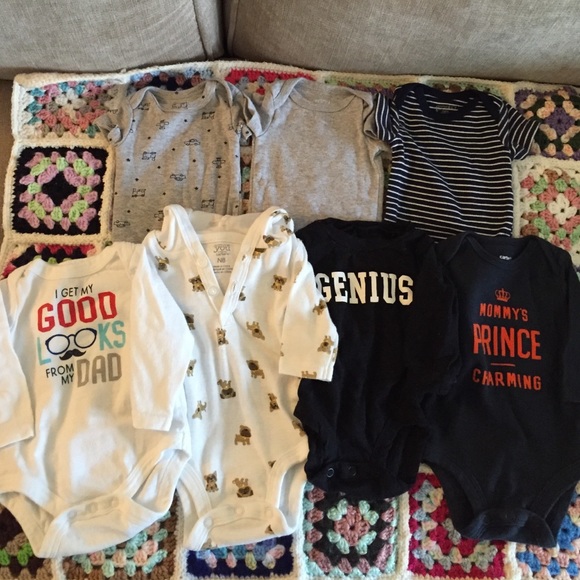 Baby boy Newborn onesie bundle