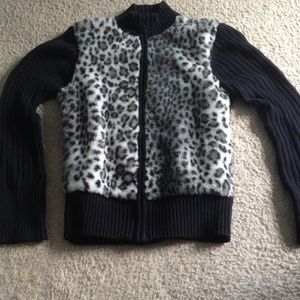 Black cheetah print sweater