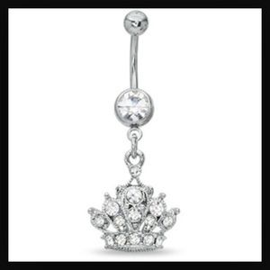 👑Princess crown dangle belly ring👑