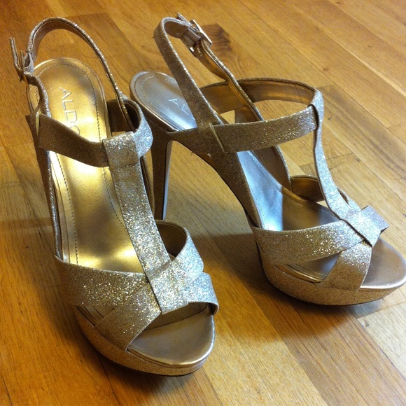 Gold Aldo heels
