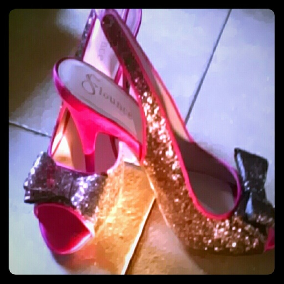 Sparkle pink satin high stelleto