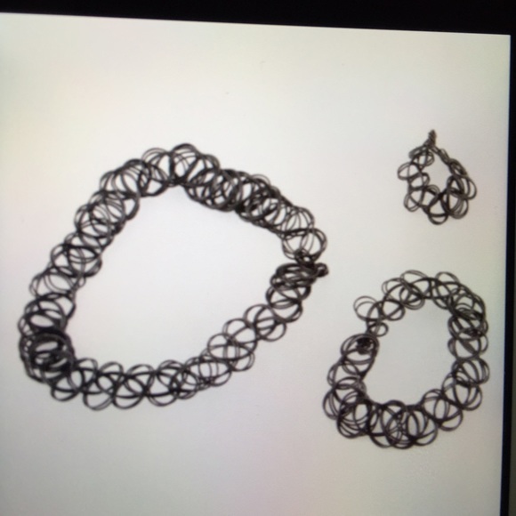 Choker black 1 set ring/necklace/braclet