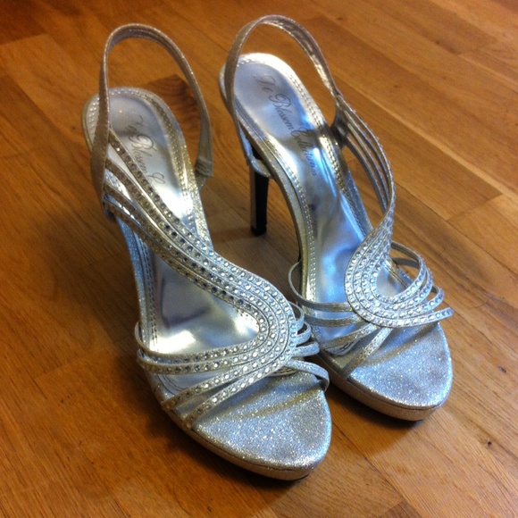 Silver sparkly heels