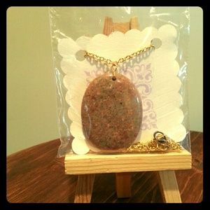 Handmade by me, sandy brown stone necklace Handmade by me, sandy brown stone necklace