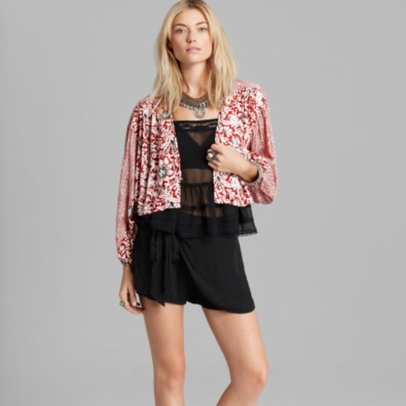 Free People Balloon Sleeve cropped kimono
