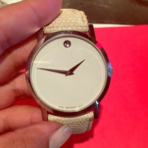 Authentic white unisex Movado watch