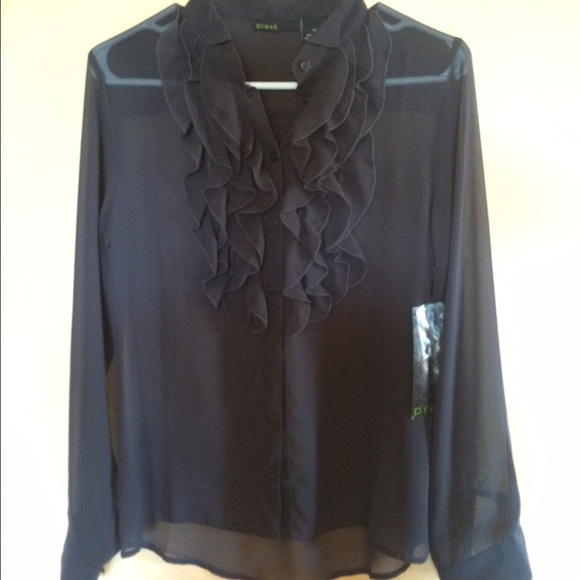 Press ruffled blouse, NWT