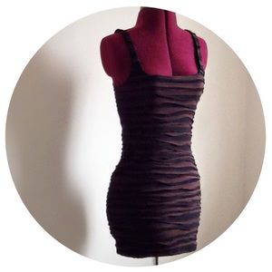 Free People Brown & Black Body-con Tank Fitted XS