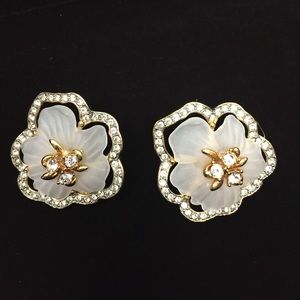 Earrings white and gold. NWOT