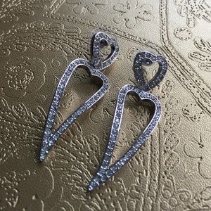 Heart drop crystal earring