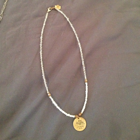 "She Laughs" pearl beaded necklace