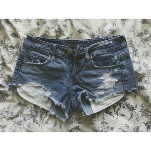AE ripped jean shorts