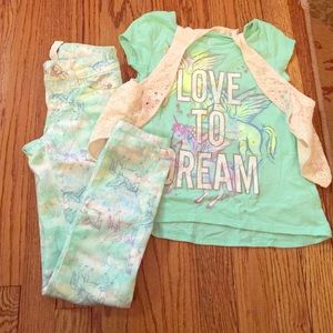 Girls Unicorn Love To Dream Justice Outfit