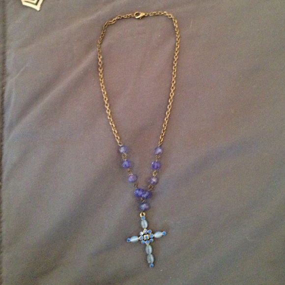 blue cross necklace