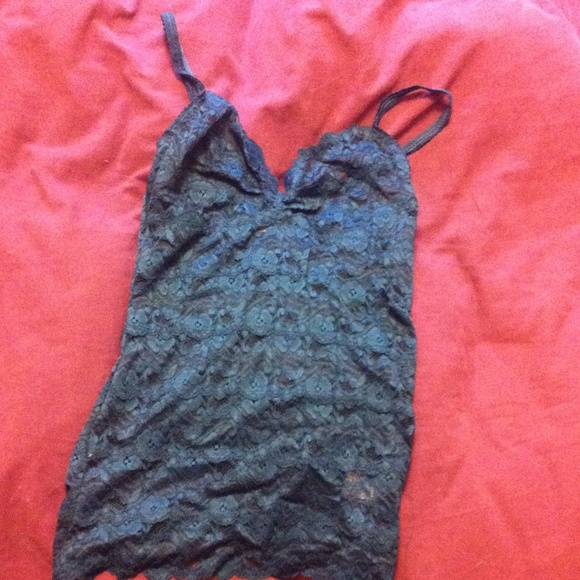 Blue lace top