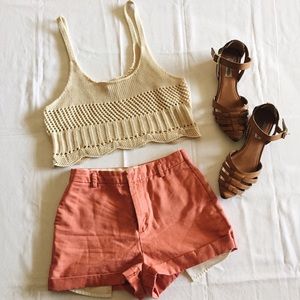 High waisted shorts.