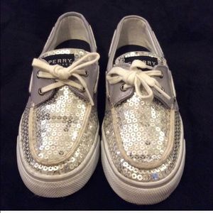 Silver Sequin Sperry's