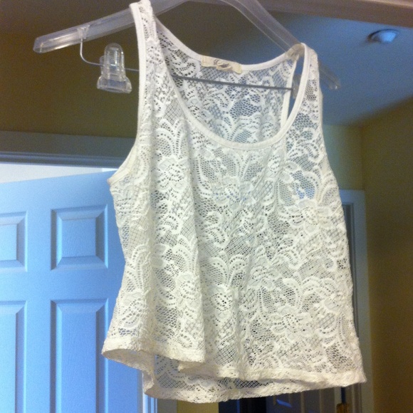 PacSun white lace crop top
