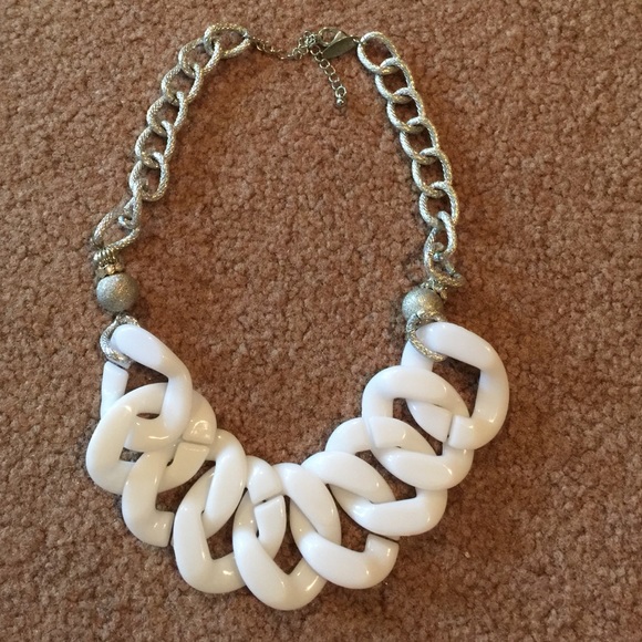 White and silver necklace